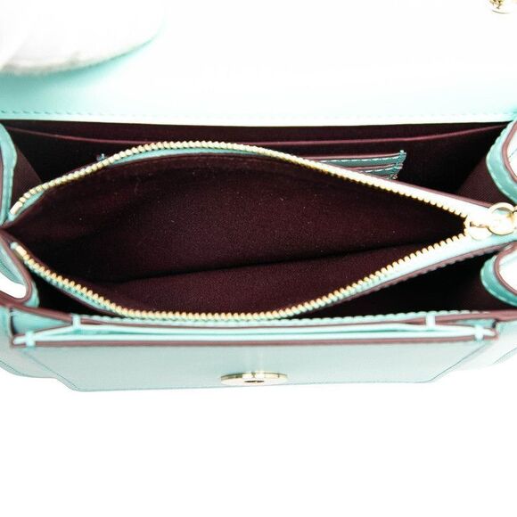 Bvlgari Serpenti Forever Crossbody Chain Shoulder Bag Light Blue Leather - Picture 4 of 6